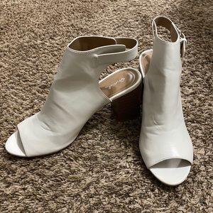 Peep Toe Booties-White